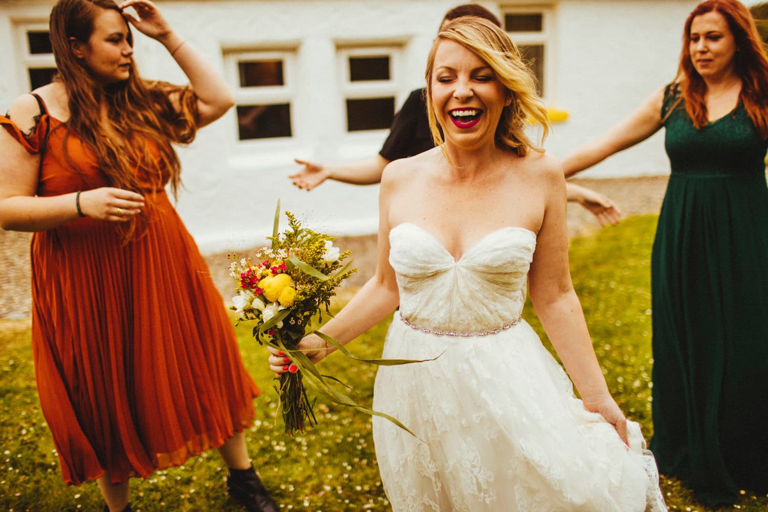 yellow cottage wedding